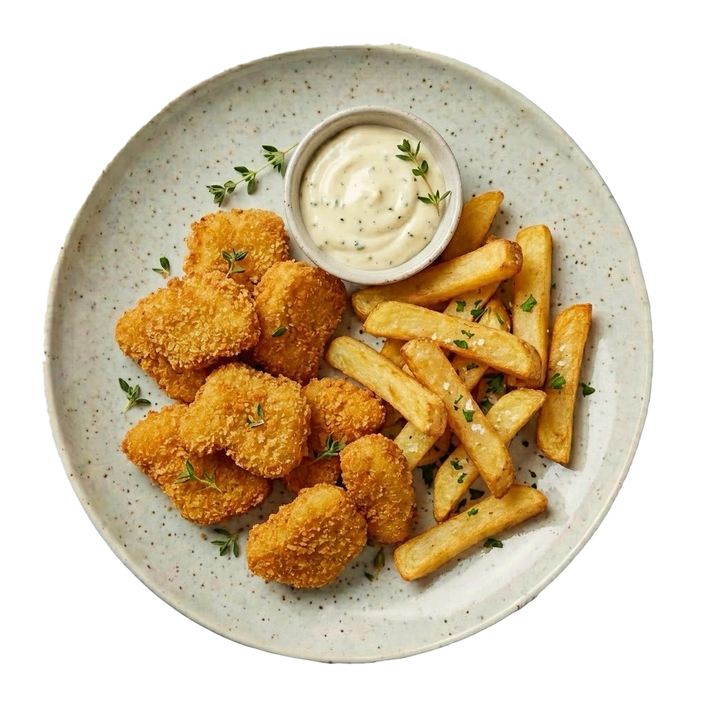 Kyllingnuggets med chips